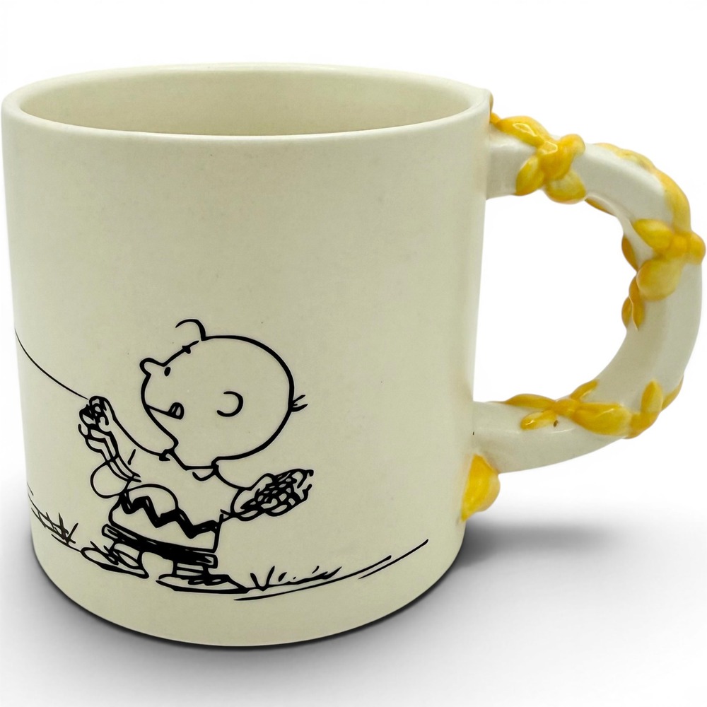 Hallmark Peanuts Charlie Brown Yellow Kite 3D Sculpted Handle Mug Rare